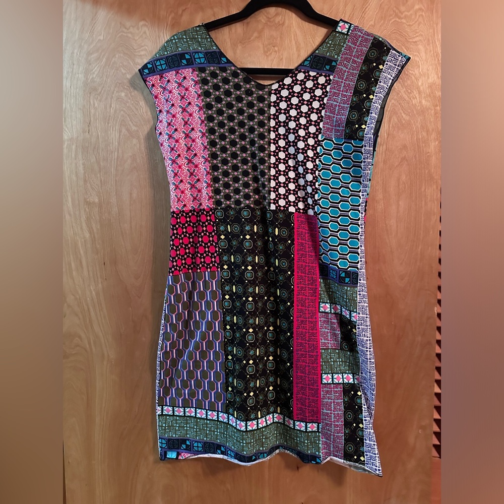 Za Zen size medium patchwork slinky dress never worn